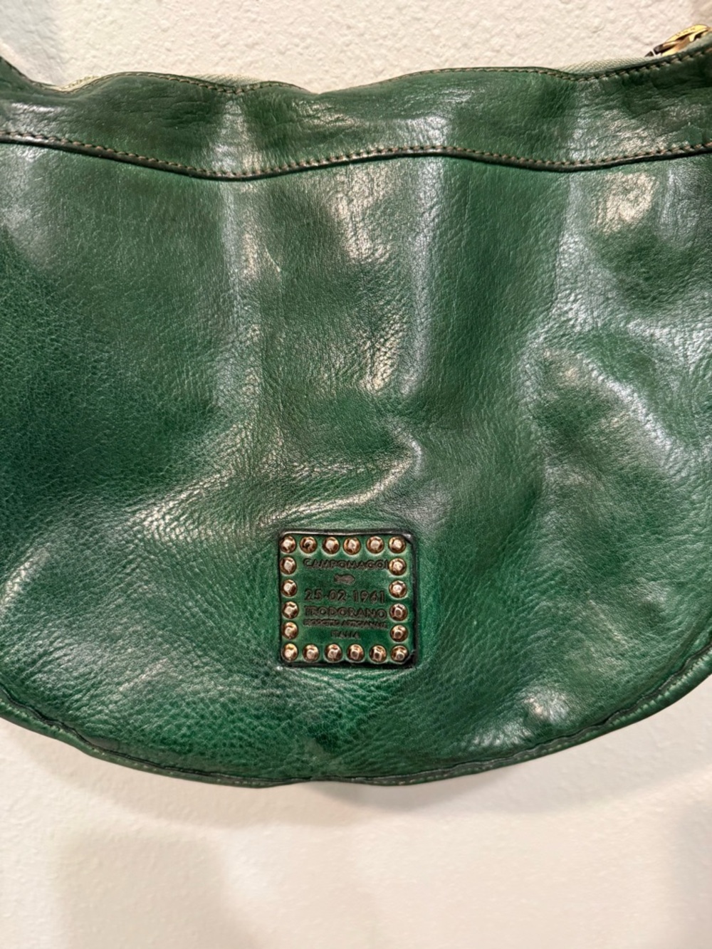 Spectacular Campomaggi “Bottliglia” Green Leather Bag - Picture 4 of 8